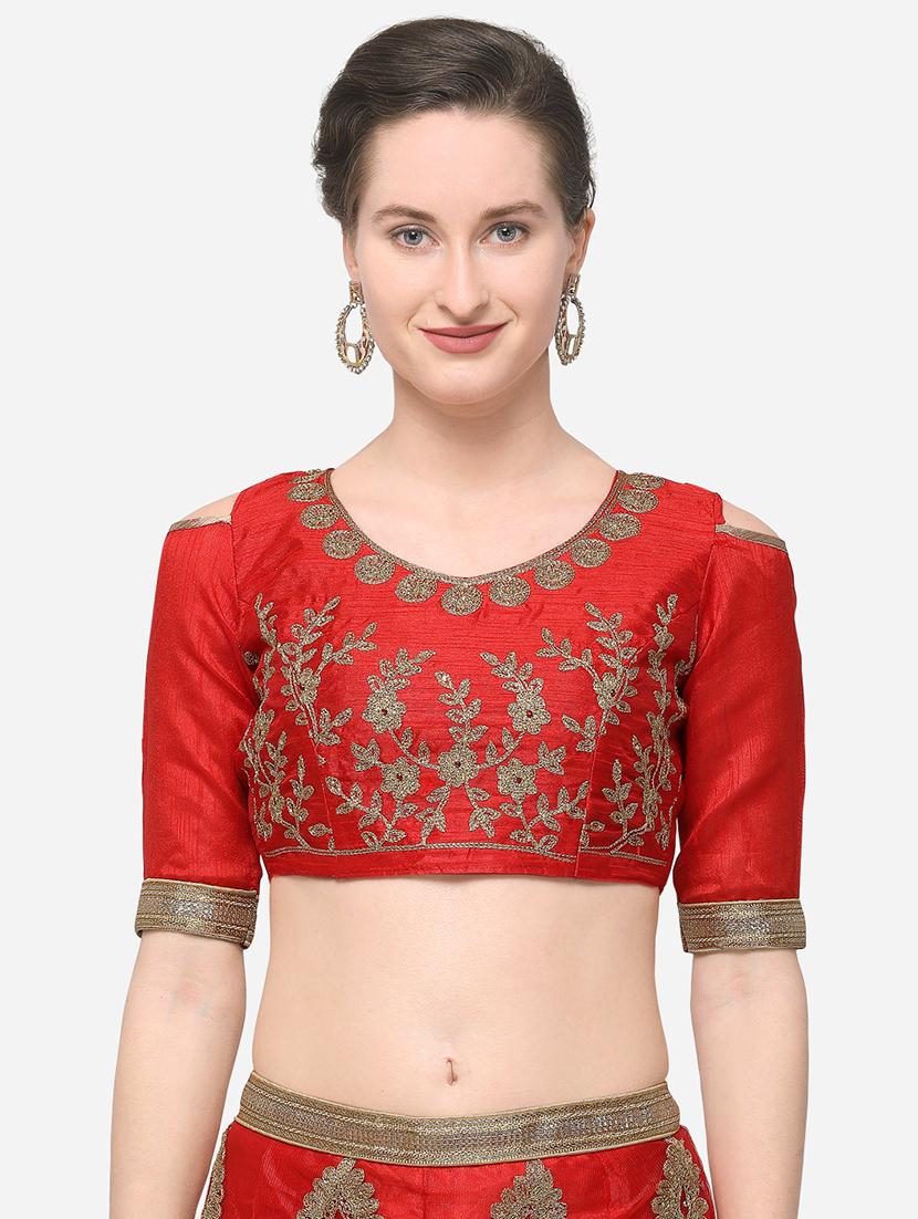 zari embroidered a-line lehenga - 16188004 - Zoom Image - 4