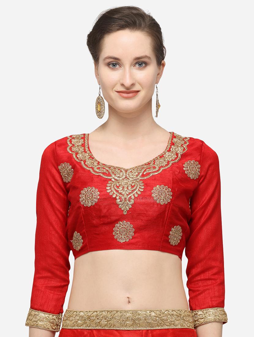 zari embroidered a-line lehenga - 16188010 - Zoom Image - 4