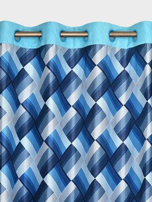 Cross Single Polyester Door Curtain - Blue - 16189268 - Standard Image - 4
