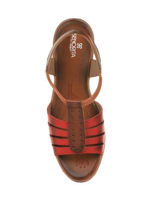 red back strap sandals - 16190551 - Standard Image - 4