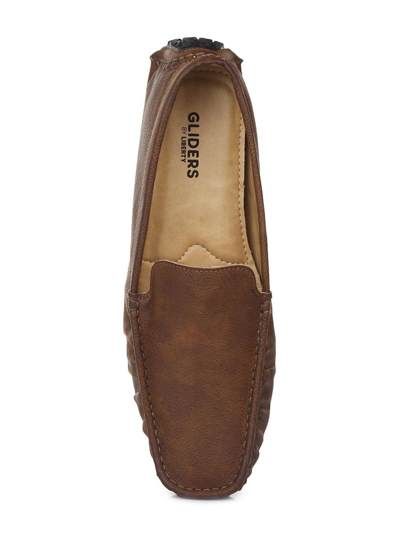 tan leatherette slip on loafers - 16190730 - Zoom Image - 4