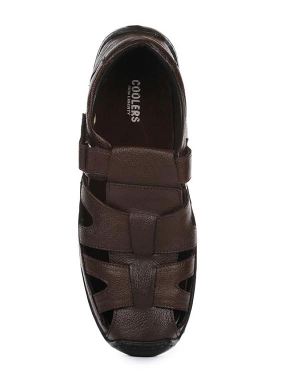brown leather back strap sandals - 16190960 - Zoom Image - 4