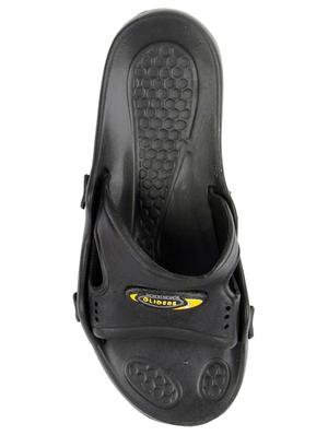 black PVC slip on flip flops - 16191188 - Standard Image - 4