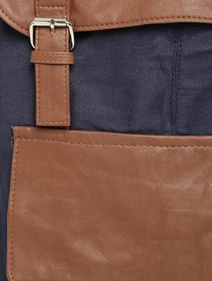 blue & brown canvas backpack - 16193270 - Standard Image - 4