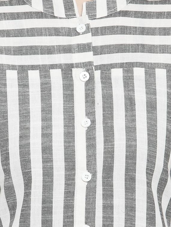 striped printed straight kurta - 16193804 - Zoom Image - 4