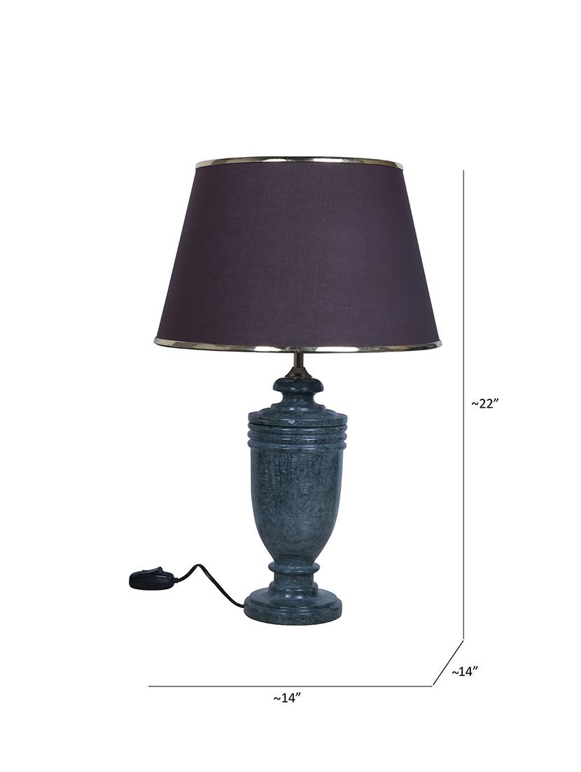 Fos Lighting Green Marble Trophy Table Lamp with Chrome Brown Shade - 16194773 - Zoom Image - 4