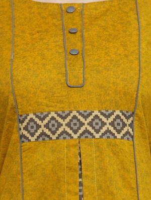 mustard printed kurta palazzo set - 16194931 - Standard Image - 4