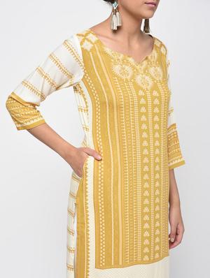 digital printed straight kurta - 16195236 - Standard Image - 4