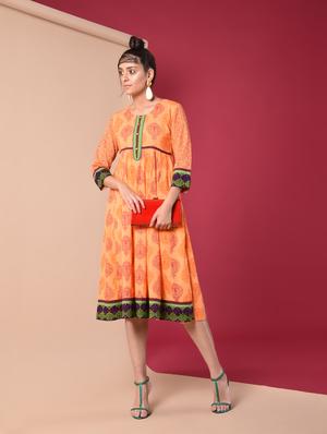 Printed flared kurta - 16195257 - Standard Image - 4