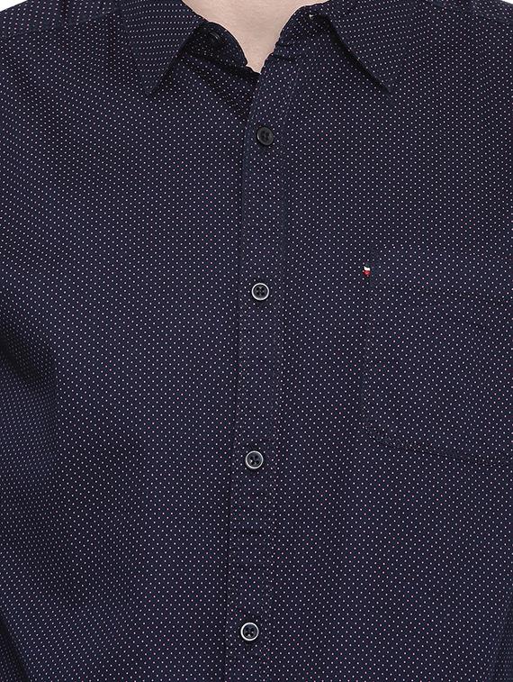 navy blue printed casual shirt - 16196308 - Zoom Image - 4