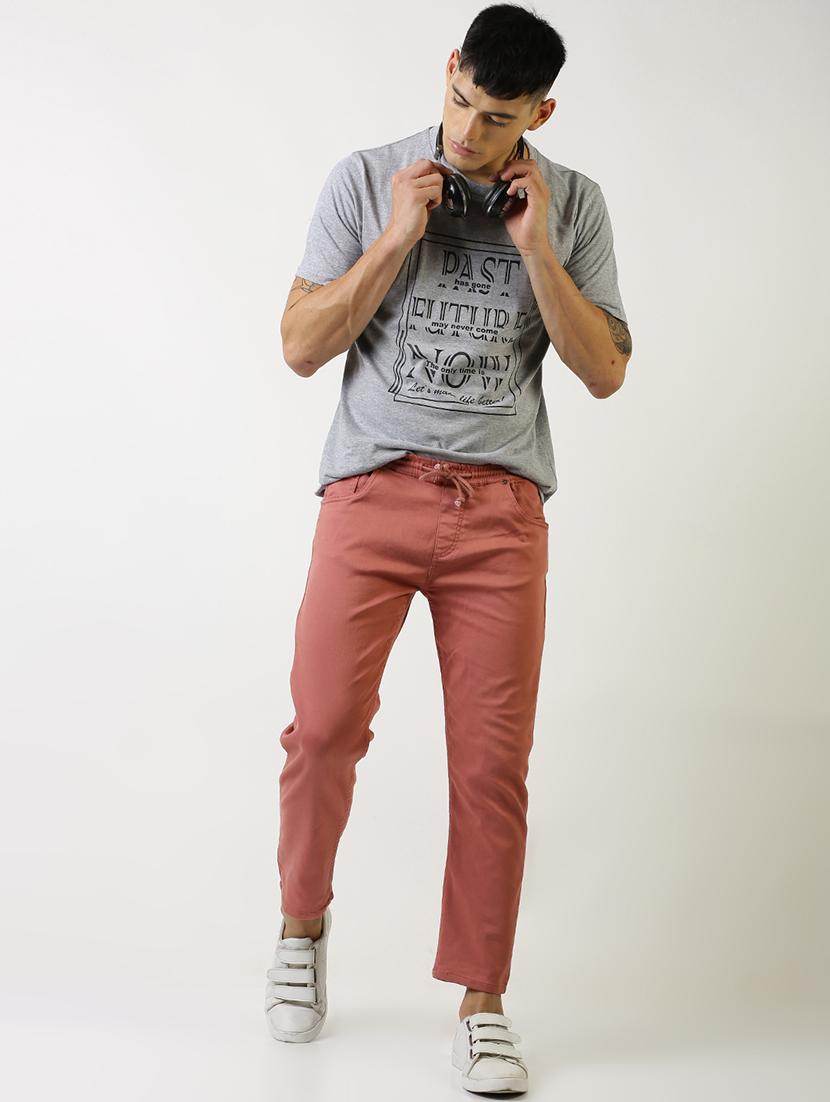 red solid plain jeans - 16196678 - Zoom Image - 4
