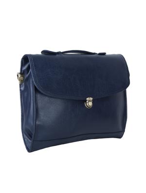blue leatherette (pu) messenger bag - 16197612 - Standard Image - 4