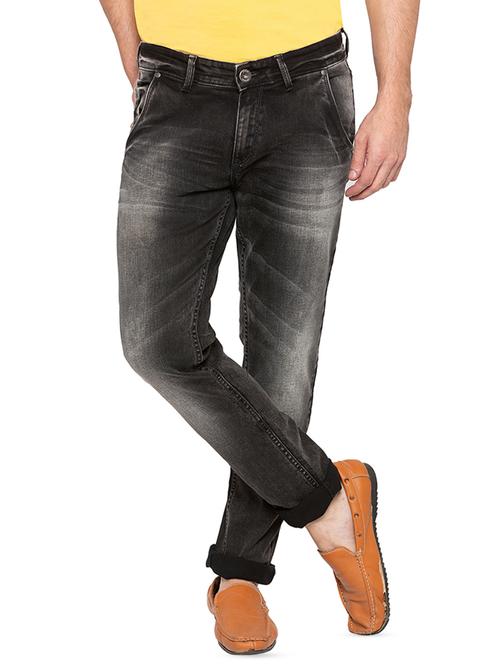 black heavy washed jeans - 16197867 - Standard Image - 1