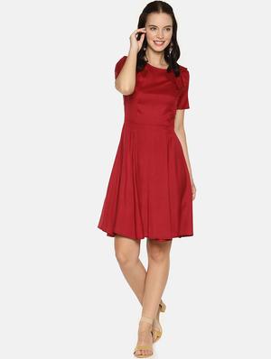 bow detail flared dress - 16198023 - Standard Image - 4