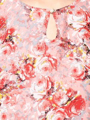 floral flared ethnic dress - 16198836 - Standard Image - 4