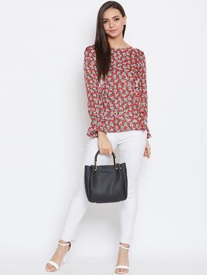 ruffle detail floral top - 16198964 - Standard Image - 4