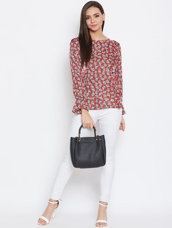 ruffle detail floral top - 16198964 - Zoom Image - 4