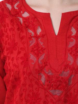 Chikankari straight kurta - 16199368 - Standard Image - 4