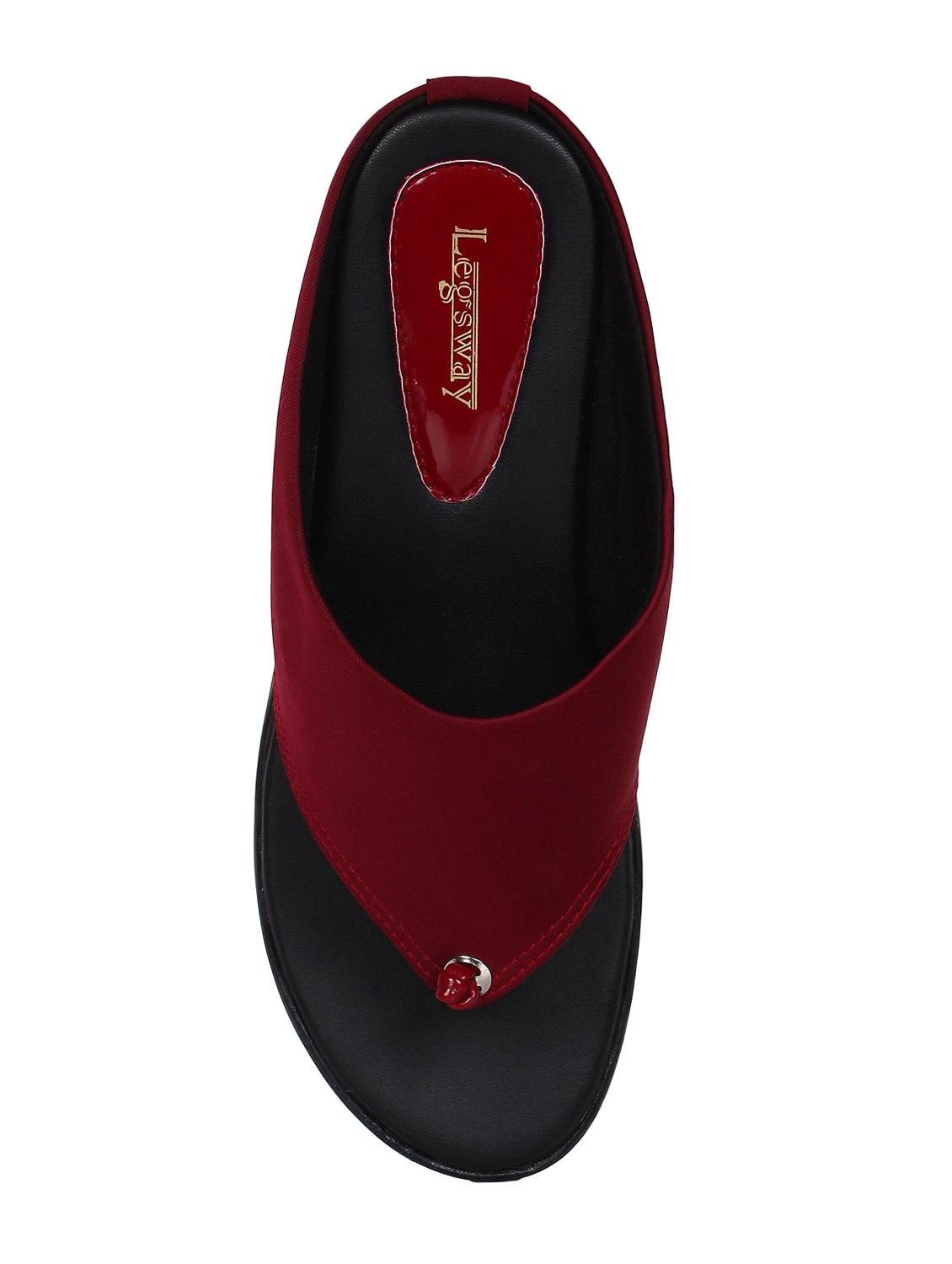 maroon toe separator sandals - 16199566 - Zoom Image - 4