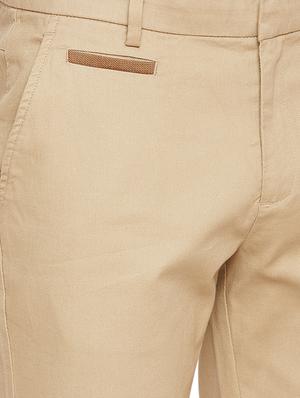 beige solid chinos - 16200146 - Standard Image - 4