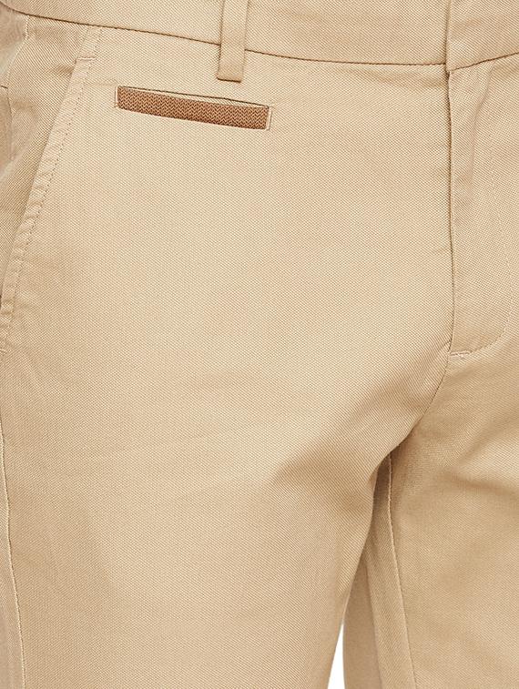 beige solid chinos - 16200146 - Zoom Image - 4