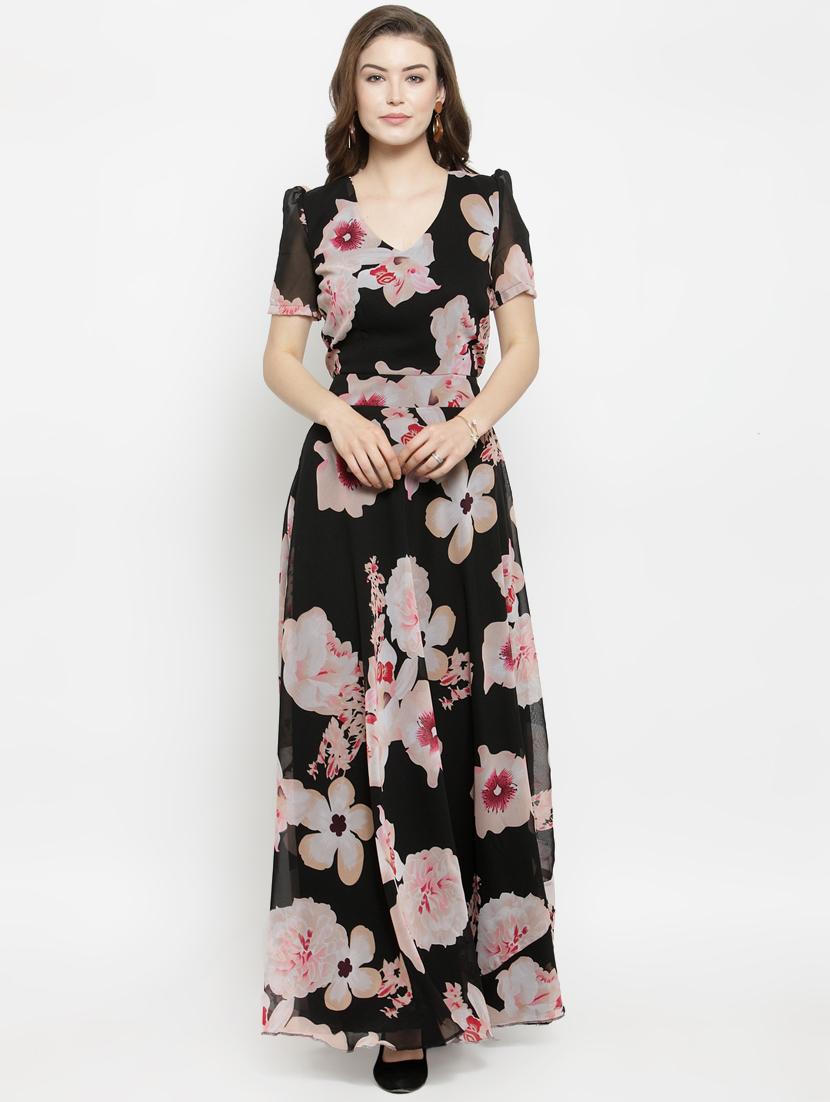 floral flared maxi dress - 16201097 - Zoom Image - 4