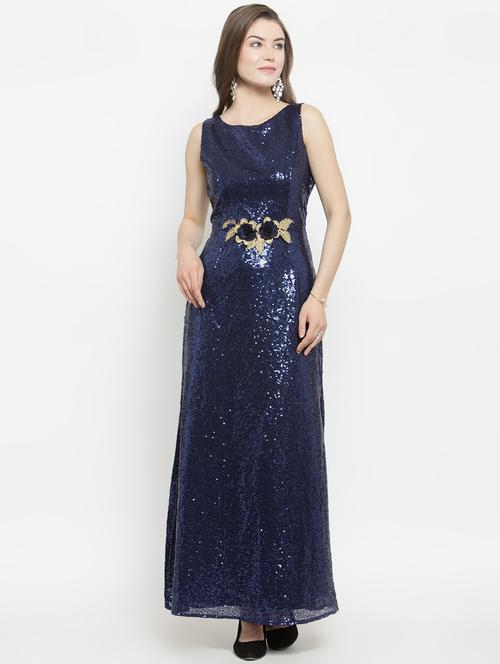 floral appliqued sequined maxi dress - 16201099 - Standard Image - 1