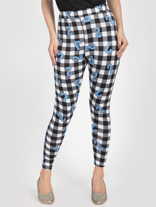 high rise checkered quirky legging - 16201970 - Standard Image - 1