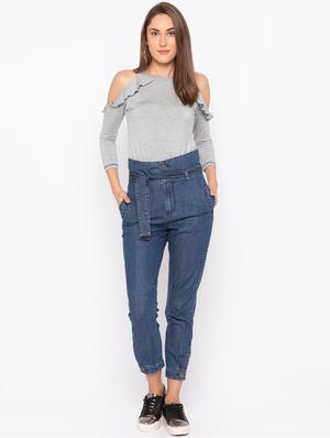 tie knot high rise jeans - 16208056 - Standard Image - 4