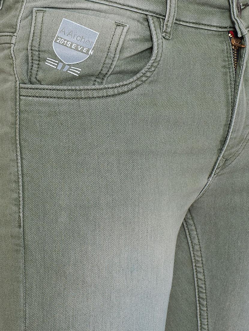 green denim heavy washed jeans - 16208082 - Zoom Image - 4
