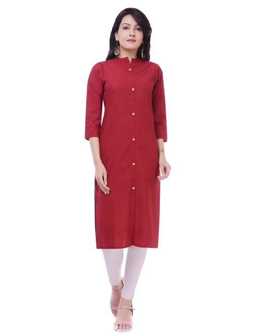 solid straight kurta - 16208657 - Standard Image - 1