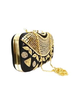 black silk box clutch - 16215203 - Standard Image - 4