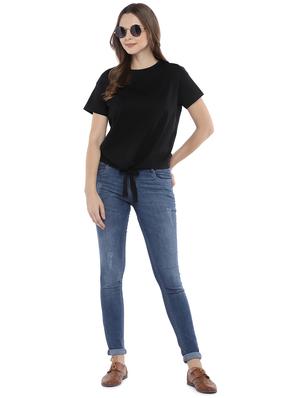 tie knot hem crew neck top - 16215373 - Standard Image - 4