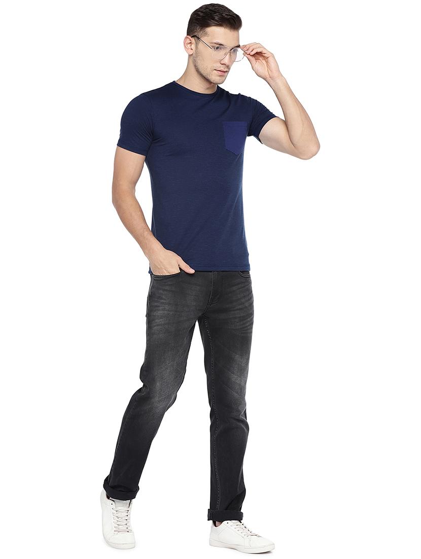 navy blue solid pocket t-shirt - 16215482 - Zoom Image - 4