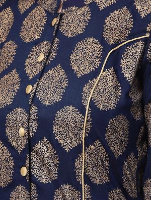 Foil Printed A-Line Kurta - 16215899 - Standard Image - 4