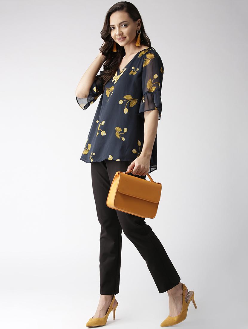 sheer sleeved printed top - 16216625 - Zoom Image - 4