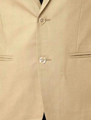 beige solid single breasted casual blazer - 16216827 - Standard Image - 4