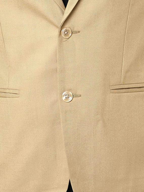 beige solid single breasted casual blazer - 16216827 - Zoom Image - 4