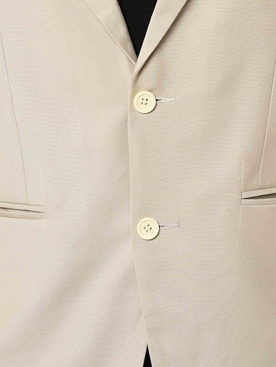 beige solid single breasted casual blazer - 16216829 - Zoom Image - 4