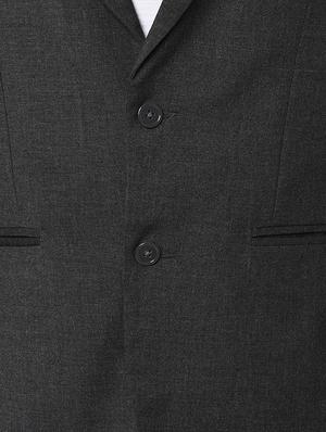 grey solid single breasted casual blazer - 16216830 - Standard Image - 4