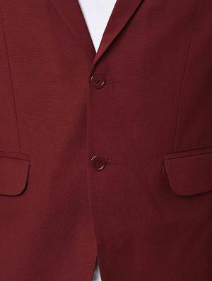 red solid single breasted casual blazer - 16216834 - Standard Image - 4