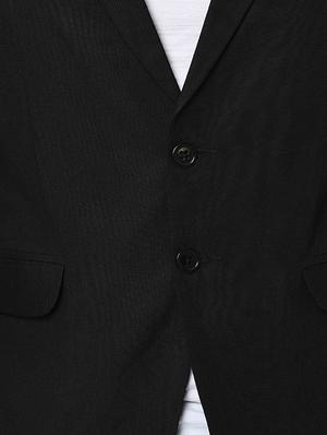 black solid single breasted casual blazer - 16216837 - Standard Image - 4
