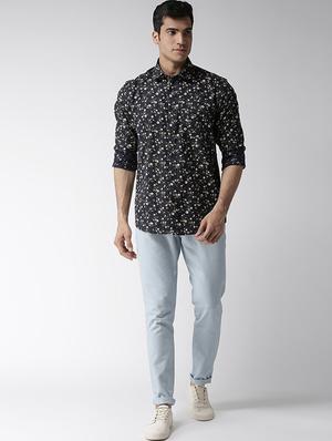 black floral printed casual shirt - 16217983 - Standard Image - 4
