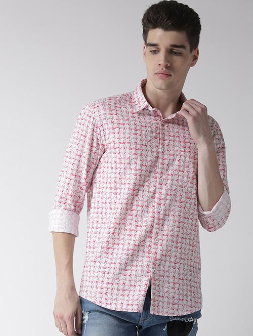 red printed casual shirt - 16217987 - Standard Image - 1