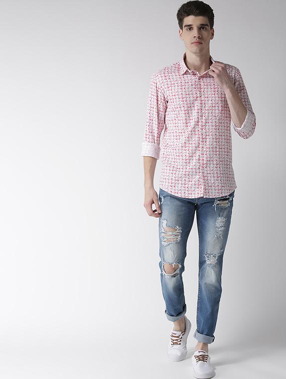 red printed casual shirt - 16217987 - Zoom Image - 4