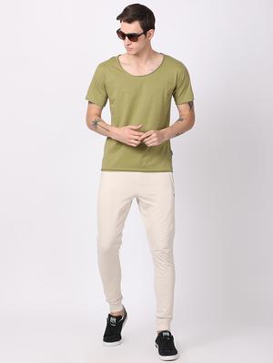 olive green solid t-shirt - 16218120 - Standard Image - 4