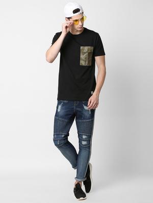 blue side taped biker denim - 16218556 - Standard Image - 4