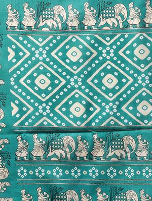 conversational printed saree with blouse - 16219126 - Standard Image - 4