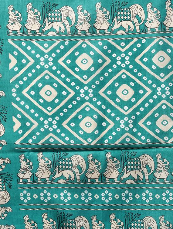 conversational printed saree with blouse - 16219126 - Zoom Image - 4