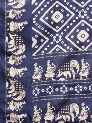 conversational printed saree with blouse - 16219127 - Standard Image - 4